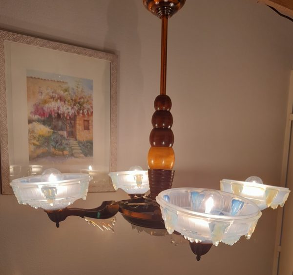 LUSTRE GLACONS SIGNE CZAM ANNEES 30/40 – Image 5