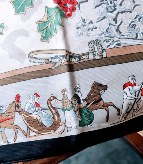 Carré de soie hermès neige d'antan